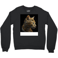 Gold Robot Cat Hippie Crewneck Sweatshirt | Artistshot