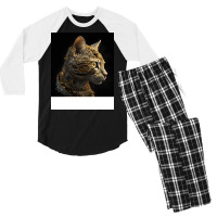 Gold Robot Cat Hippie Men's 3/4 Sleeve Pajama Set | Artistshot