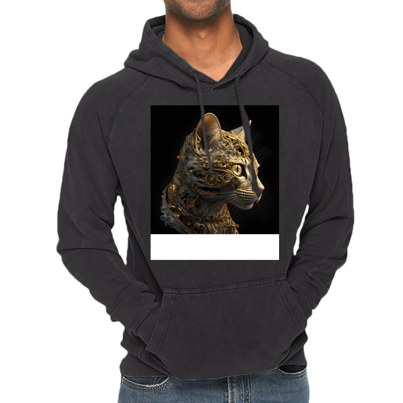 Gold Robot Cat Hippie Vintage Hoodie | Artistshot