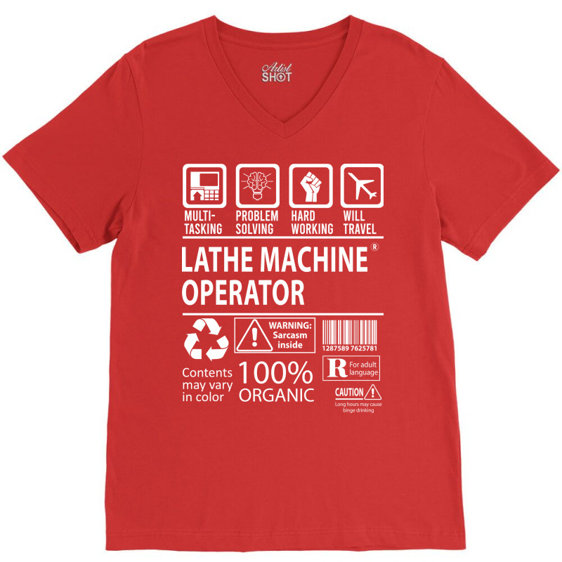 Lathe Machine Operator T  Multitasking Certified J V-neck Tee | Artistshot