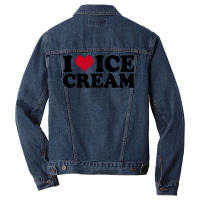 I Love Ice Cream Red Men Denim Jacket | Artistshot