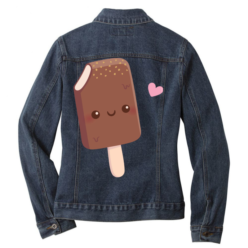 Cute Chocolate Coated Vanilla Ice Cream Nature Ladies Denim Jacket by alrobswets4 | Artistshot