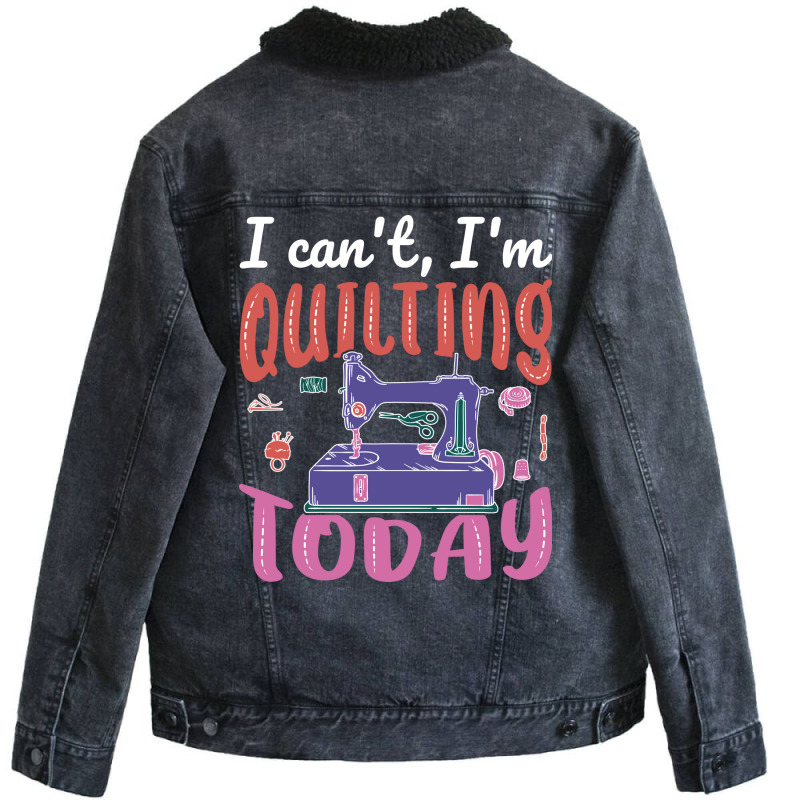 Im Quilting Today Blue Unisex Sherpa-Lined Denim Jacket by alevontrudovx | Artistshot