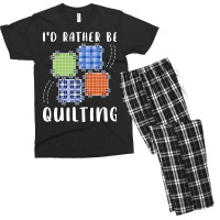 Id Rather Be Quilting Yellow Men's T-shirt Pajama Set | Artistshot