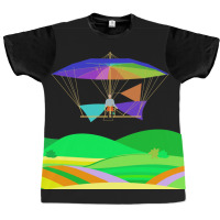 Letur Flying His Parachuteglider Machine 1854 Gift Graphic T-shirt | Artistshot