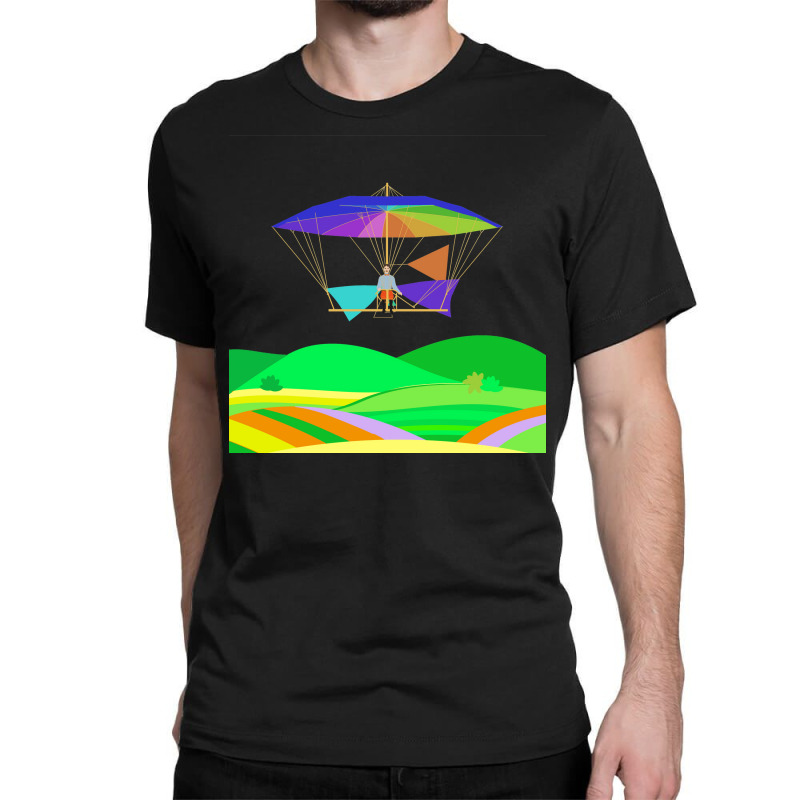 Letur Flying His Parachuteglider Machine 1854 Gift Classic T-shirt | Artistshot