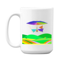 Letur Flying His Parachuteglider Machine 1854 Hips 15 Oz Coffee Mug | Artistshot