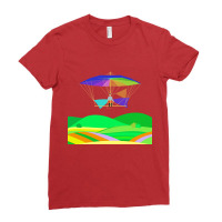 Letur Flying His Parachuteglider Machine 1854 Hips Ladies Fitted T-shirt | Artistshot