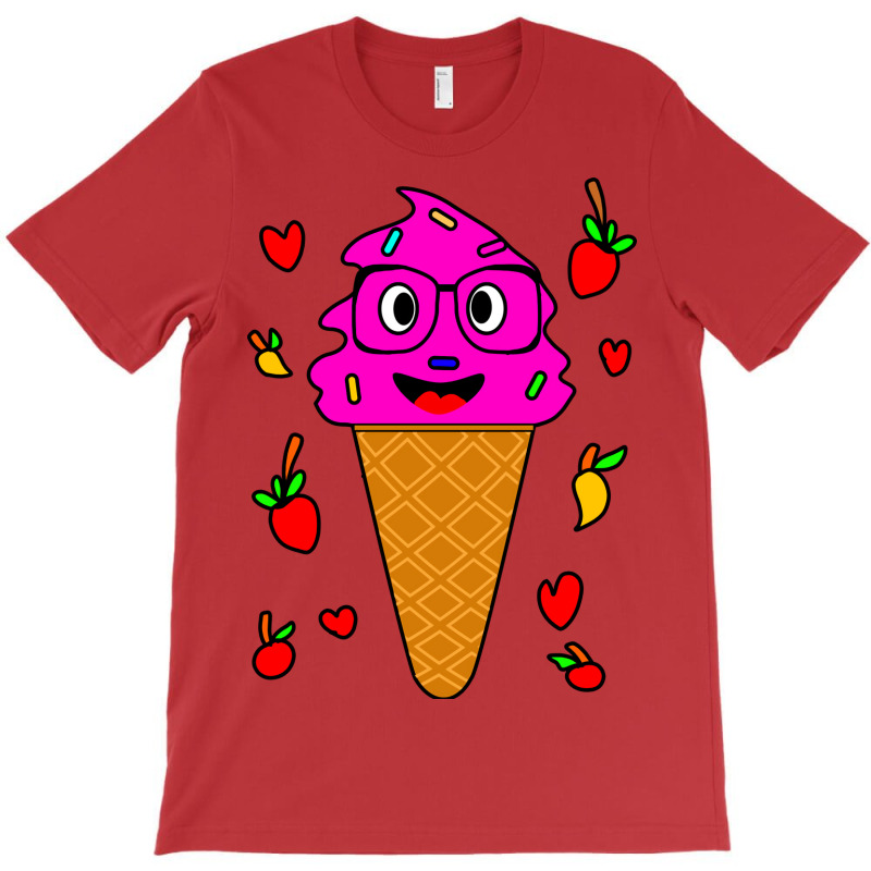 Kawaii Funny Strawberry Ice Cream Face Travel T-Shirt by doveriilskeh | Artistshot