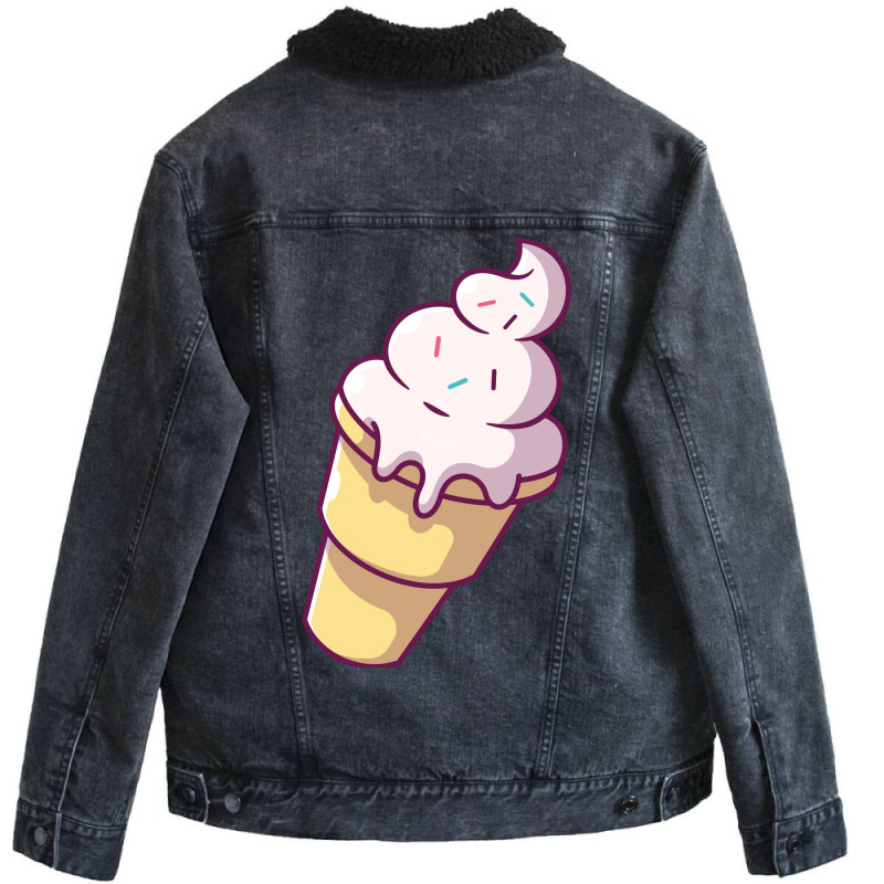 Vanilla Ice Cream Meses Cartoon Boy Unisex Sherpa-Lined Denim Jacket by pleppkelsf | Artistshot