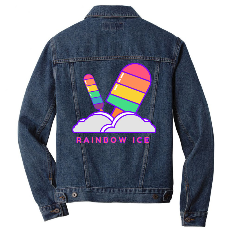 Two Rainbow Ice Creams Kids Gift Nature Men Denim Jacket by doveriilskeh | Artistshot