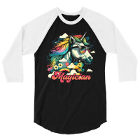 Rainbow Unicorn Magician Tumblr 3/4 Sleeve Shirt | Artistshot