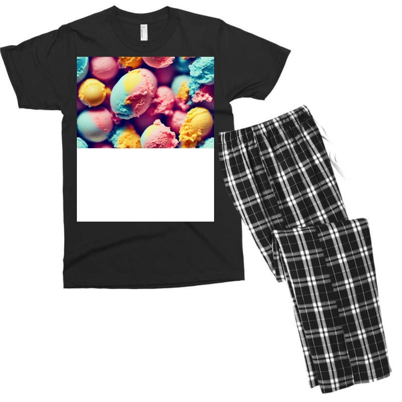 Colorful Ice Cream Funny Men's T-shirt Pajama Set | Artistshot