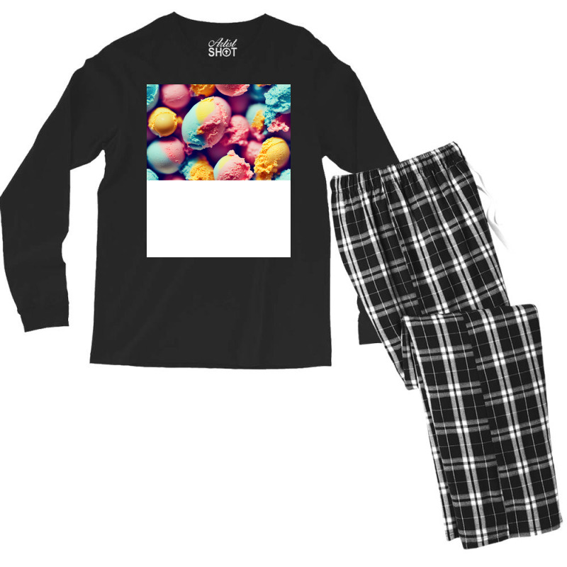 Colorful Ice Cream Funny Men's Long Sleeve Pajama Set | Artistshot