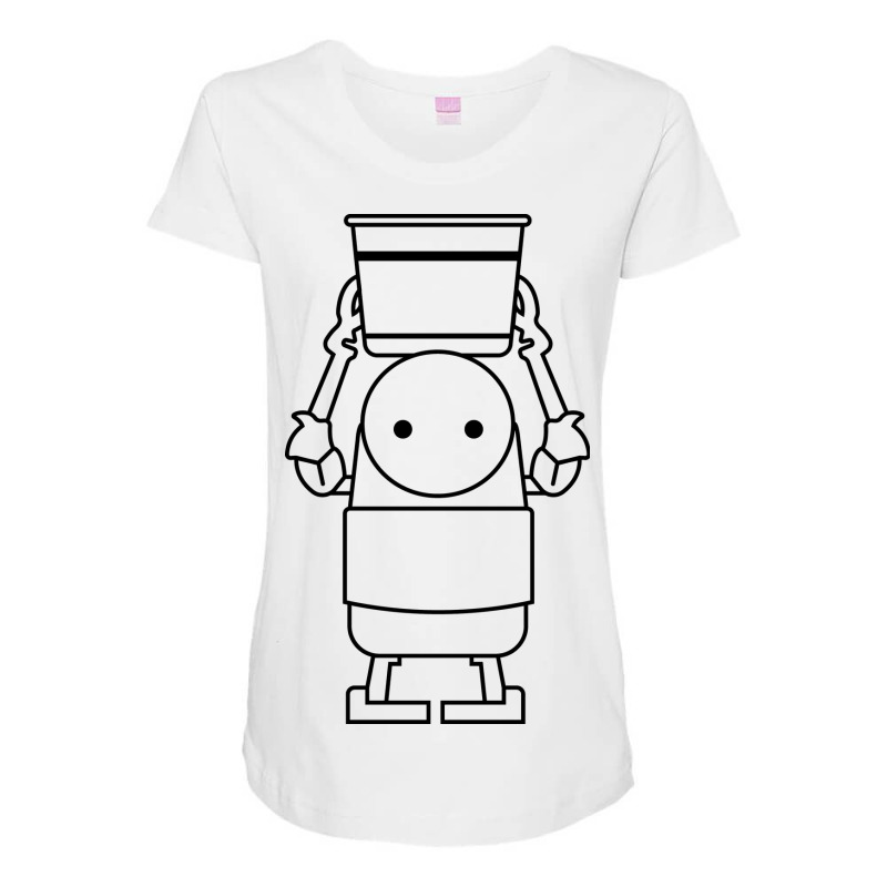 Nier Automata Machine With Bucket Black Maternity Scoop Neck T-shirt by mirevtchuemc | Artistshot