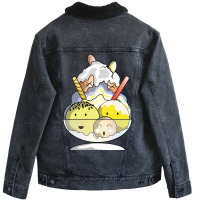 Dont Worry Eat Ice Cream Hipster Unisex Sherpa-lined Denim Jacket | Artistshot