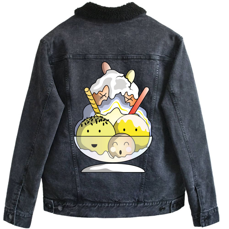 Dont Worry Eat Ice Cream Hipster Unisex Sherpa-lined Denim Jacket | Artistshot