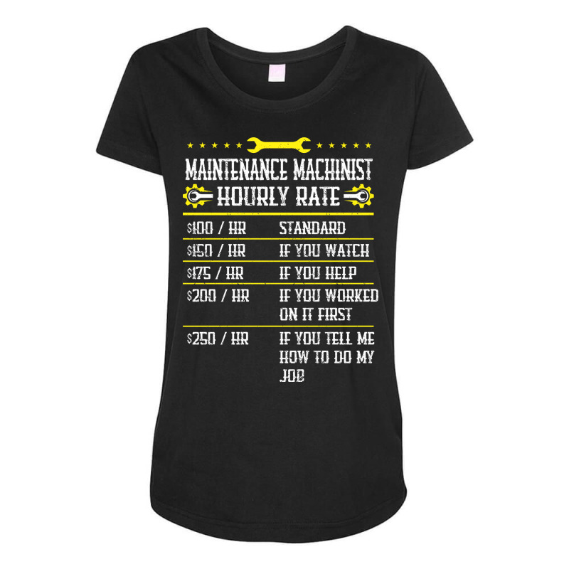 Machining Maintenance Machinist Hourly Rate Yellow Maternity Scoop Neck T-shirt by sukyinamroz4 | Artistshot