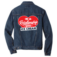 In A Relationship With Ice Creams Funny Ice Cream Men Denim Jacket | Artistshot