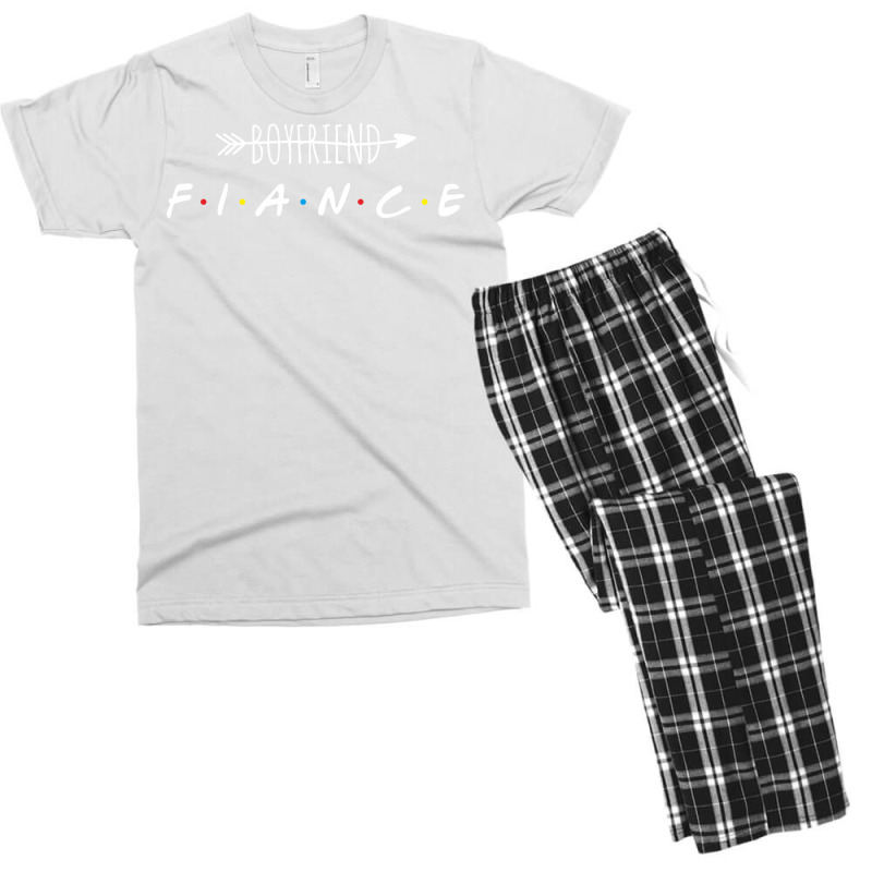 Boyfriend No Fiance Yes Blue Men's T-shirt Pajama Set | Artistshot