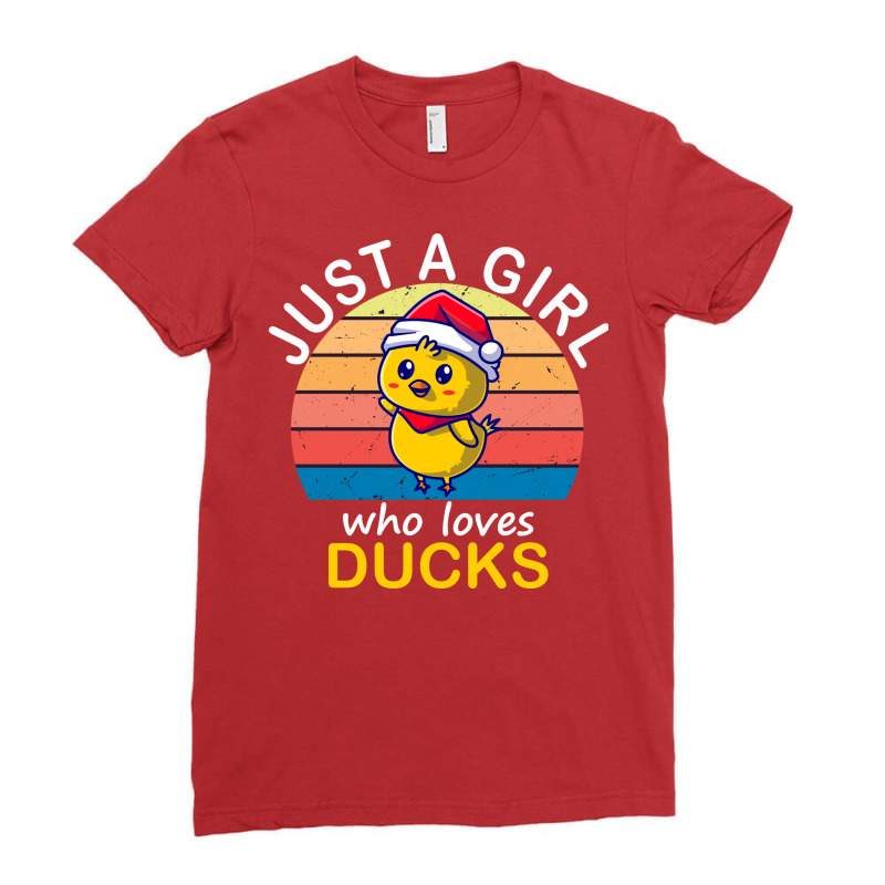 Just A Girl Who Loves Ducks  Ducks Tshirt Animal L Ladies Fitted T-Shirt by setifetxarlyz | Artistshot