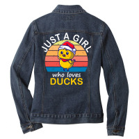 Just A Girl Who Loves Ducks  Ducks Tshirt Animal L Ladies Denim Jacket | Artistshot