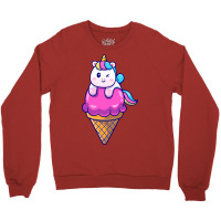 Cute Unicorn On Ice Cream Cone Cartoon Cute Crewneck Sweatshirt | Artistshot