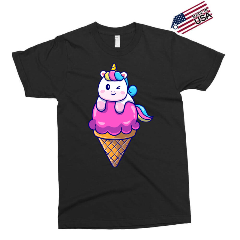 Cute Unicorn On Ice Cream Cone Cartoon Cute Exclusive T-shirt by amorajankuk | Artistshot