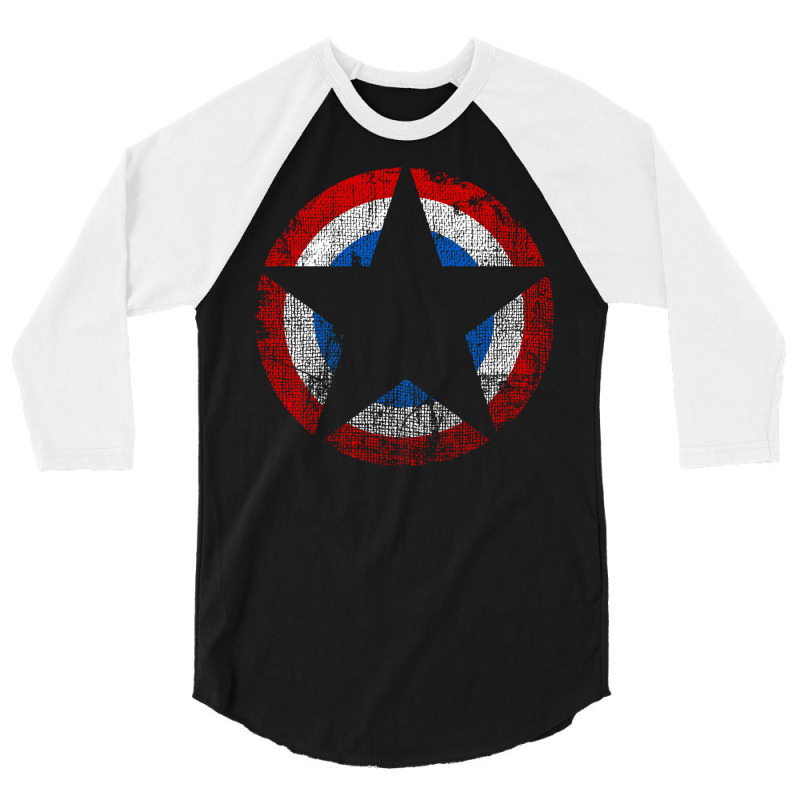 Patriot   Distressed Star 3/4 Sleeve Shirt | Artistshot