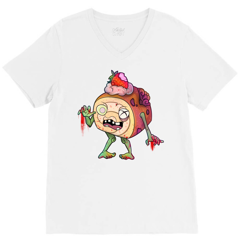 Strawberry Ice Cream Dessert Zombie Quote V-Neck Tee by shabnajianxiq | Artistshot