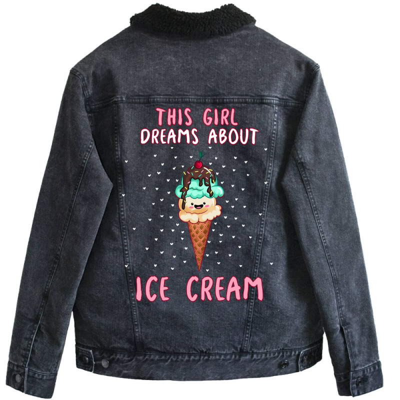 This Girl Dreams About Ice Cream Tumblr Unisex Sherpa-Lined Denim Jacket by shabnajianxiq | Artistshot