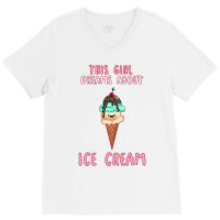 This Girl Dreams About Ice Cream Tumblr V-neck Tee | Artistshot