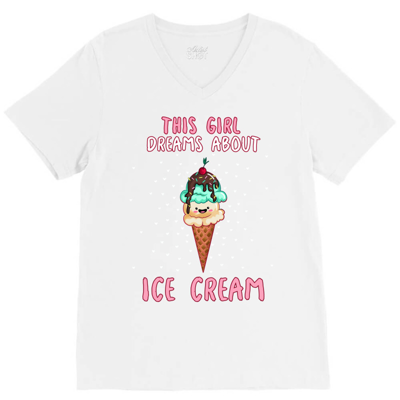 This Girl Dreams About Ice Cream Tumblr V-Neck Tee by shabnajianxiq | Artistshot