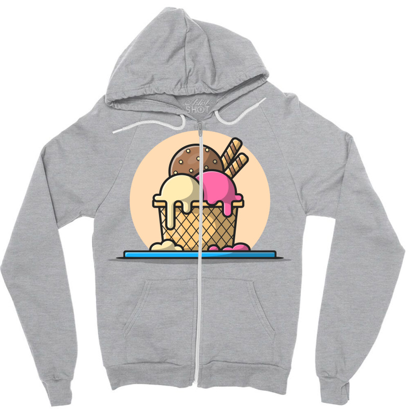 Ice Cream Scoop Nostalgia Zipper Hoodie by amorajankuk | Artistshot