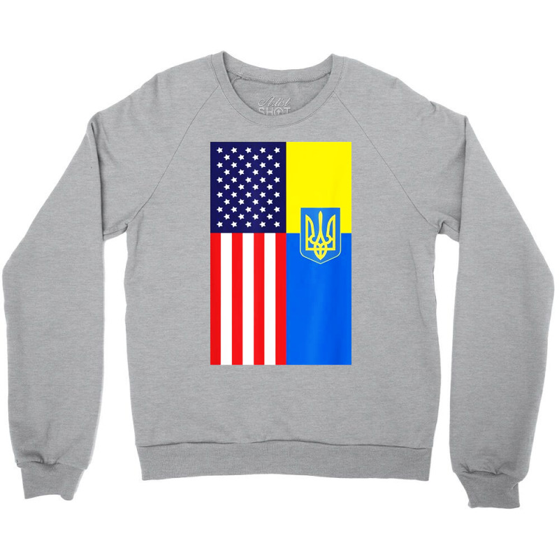 Uk American Flag Crewneck Sweatshirt | Artistshot