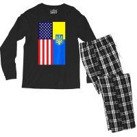 Uk American Flag Men's Long Sleeve Pajama Set | Artistshot