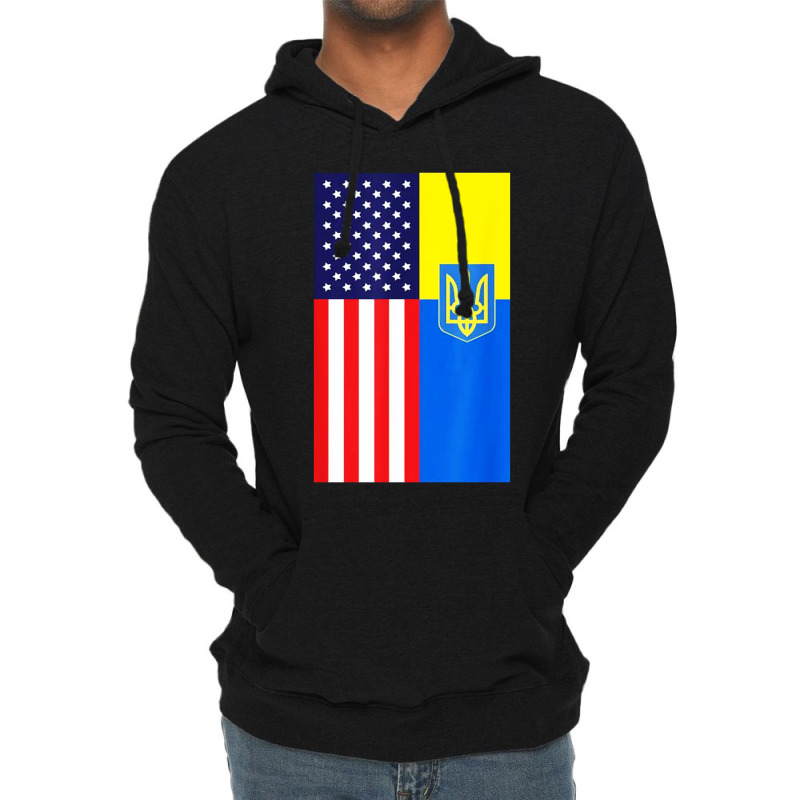 Uk American Flag Lightweight Hoodie | Artistshot