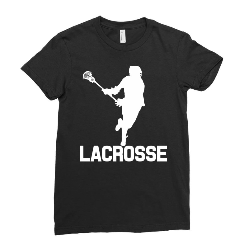 Lacrosse Players Throw Cue Ball Lax Crossstick (15 Ladies Fitted T-Shirt by ChuArt. | Artistshot