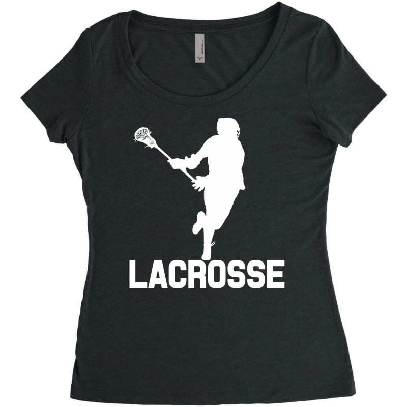 Lacrosse Players Throw Cue Ball Lax Crossstick (15 Women's Triblend Scoop T-shirt by ChuArt. | Artistshot