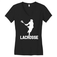 Lacrosse Players Throw Cue Ball Lax Crossstick (15 Women's V-neck T-shirt | Artistshot