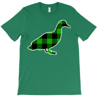 Duck Green Plaid Pattern Christmas Pajama Funny Gi T-shirt | Artistshot