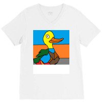 Duck Doing Cute Things Hippie V-neck Tee | Artistshot