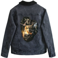 Forest Owl Master Wizzard Magician Funny Unisex Sherpa-lined Denim Jacket | Artistshot