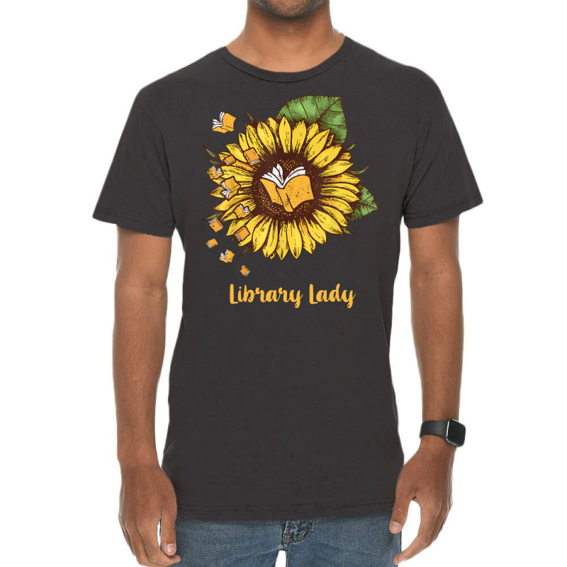 Library Lady Sunflower Library Lady Vintage T-Shirt by poholdelanic | Artistshot