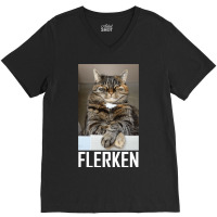 Badass Flerken White Text V-neck Tee | Artistshot