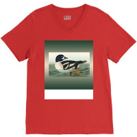 Common Goldeneye Duck Birder Antique Look Birding V-neck Tee | Artistshot