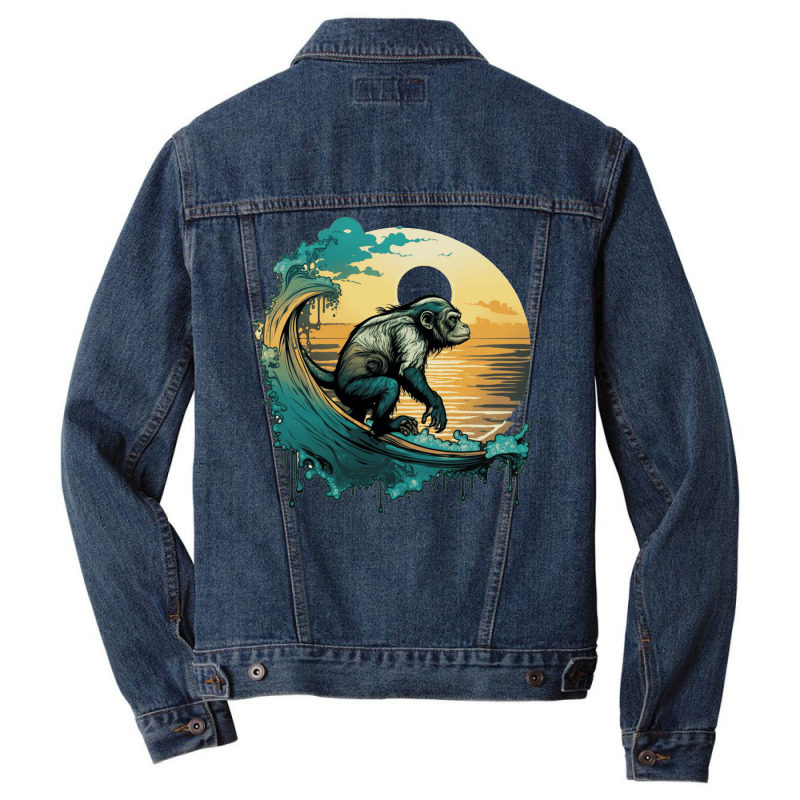 Monkey Ocean Sea Men Denim Jacket by ZoritaStrong290 | Artistshot