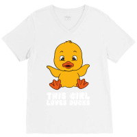 Funny Duck Graphic Hippie Gift V-neck Tee | Artistshot