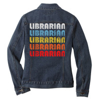 Librarian Gift Retro Design Perfect Present For Mo Ladies Denim Jacket | Artistshot