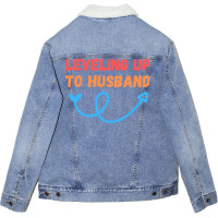 Leveling Up To Husband Gift Girl Unisex Sherpa-lined Denim Jacket | Artistshot